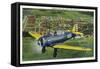 San Antonio, Texas - View of a Training Plane over "West Point of the Air;" Randolph Field, c.1944-Lantern Press-Framed Stretched Canvas