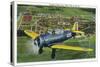 San Antonio, Texas - View of a Training Plane over "West Point of the Air;" Randolph Field, c.1944-Lantern Press-Stretched Canvas