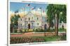 San Antonio, Tx - Exterior View of the Alamo, French, Spanish, Us, Republic, Mexican Flags, c.1944-Lantern Press-Stretched Canvas