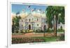 San Antonio, Tx - Exterior View of the Alamo, French, Spanish, Us, Republic, Mexican Flags, c.1944-Lantern Press-Framed Art Print