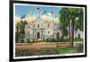 San Antonio, Tx - Exterior View of the Alamo, French, Spanish, Us, Republic, Mexican Flags, c.1944-Lantern Press-Framed Art Print