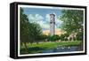 San Antonio, Tx - Exterior View of the Clock Tower from the Fort Sam Houston Quadrangle, c.1944-Lantern Press-Framed Stretched Canvas