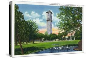 San Antonio, Tx - Exterior View of the Clock Tower from the Fort Sam Houston Quadrangle, c.1944-Lantern Press-Stretched Canvas