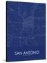 San Antonio, United States of America Blue Map-null-Stretched Canvas