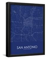 San Antonio, United States of America Blue Map-null-Framed Poster