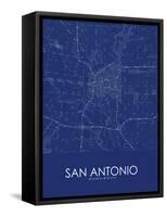 San Antonio, United States of America Blue Map-null-Framed Stretched Canvas