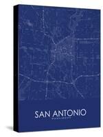 San Antonio, United States of America Blue Map-null-Stretched Canvas