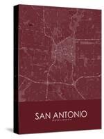San Antonio, United States of America Red Map-null-Stretched Canvas