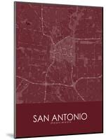 San Antonio, United States of America Red Map-null-Mounted Poster