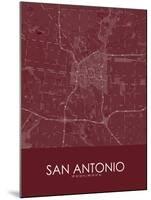 San Antonio, United States of America Red Map-null-Mounted Poster