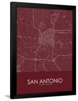San Antonio, United States of America Red Map-null-Framed Poster