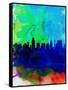 San Antonio Watercolor Skyline-NaxArt-Framed Stretched Canvas
