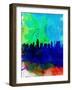 San Antonio Watercolor Skyline-NaxArt-Framed Art Print