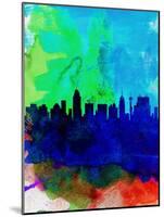 San Antonio Watercolor Skyline-NaxArt-Mounted Art Print