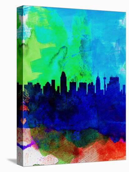 San Antonio Watercolor Skyline-NaxArt-Stretched Canvas