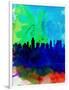 San Antonio Watercolor Skyline-NaxArt-Framed Art Print