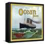 San Bernardino, California, Ocean Brand Citrus Label-Lantern Press-Framed Stretched Canvas