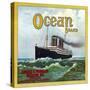 San Bernardino, California, Ocean Brand Citrus Label-Lantern Press-Stretched Canvas