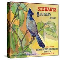 San Bernardino, California, Stewarts Bluejay Brand Citrus Label-Lantern Press-Stretched Canvas