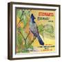 San Bernardino, California, Stewarts Bluejay Brand Citrus Label-Lantern Press-Framed Art Print