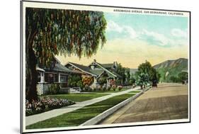 San Bernardino, California - View Along Arrowhead Avenue-Lantern Press-Mounted Art Print