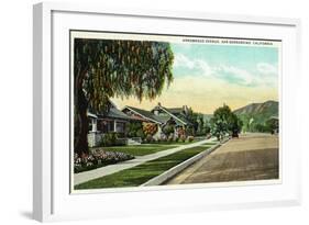 San Bernardino, California - View Along Arrowhead Avenue-Lantern Press-Framed Art Print