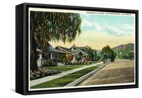 San Bernardino, California - View Along Arrowhead Avenue-Lantern Press-Framed Stretched Canvas