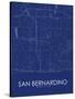 San Bernardino, United States of America Blue Map-null-Stretched Canvas
