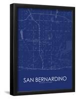 San Bernardino, United States of America Blue Map-null-Framed Poster