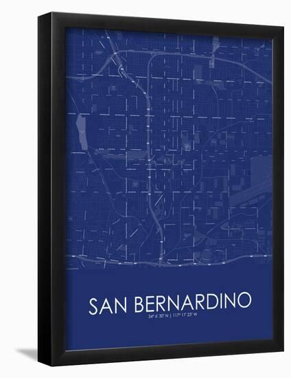 San Bernardino, United States of America Blue Map-null-Framed Poster
