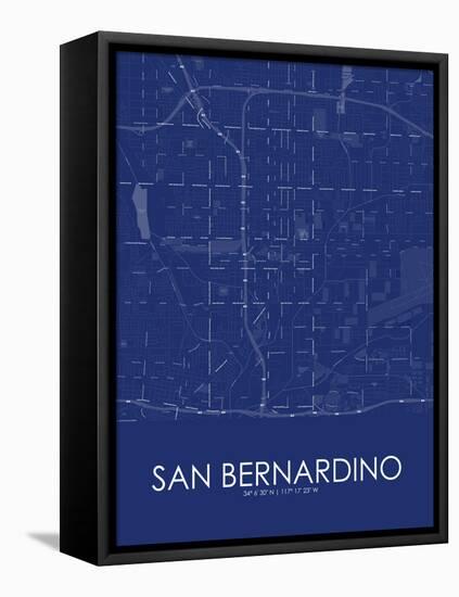 San Bernardino, United States of America Blue Map-null-Framed Stretched Canvas