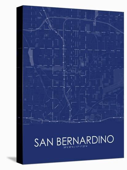 San Bernardino, United States of America Blue Map-null-Stretched Canvas