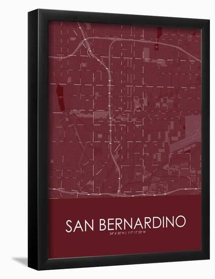 San Bernardino, United States of America Red Map-null-Framed Poster