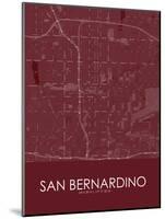 San Bernardino, United States of America Red Map-null-Mounted Poster