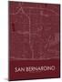 San Bernardino, United States of America Red Map-null-Mounted Poster