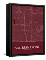 San Bernardino, United States of America Red Map-null-Framed Stretched Canvas