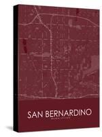 San Bernardino, United States of America Red Map-null-Stretched Canvas