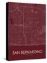 San Bernardino, United States of America Red Map-null-Stretched Canvas
