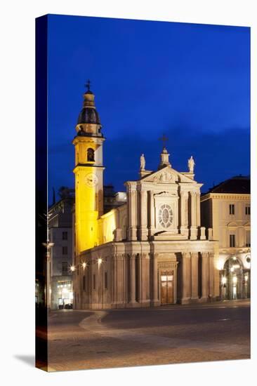 San Carlo Church at Dusk, Turin, Piedmont, Italy, Europe-Mark Sunderland-Stretched Canvas