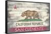 San Clemente, California - California State Flag - Barnwood Painting-Lantern Press-Framed Stretched Canvas