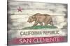 San Clemente, California - California State Flag - Barnwood Painting-Lantern Press-Stretched Canvas