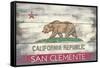 San Clemente, California - California State Flag - Barnwood Painting-Lantern Press-Framed Stretched Canvas