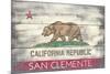 San Clemente, California - California State Flag - Barnwood Painting-Lantern Press-Mounted Premium Giclee Print