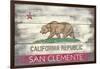 San Clemente, California - California State Flag - Barnwood Painting-Lantern Press-Framed Art Print