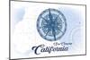 San Clemente, California - Compass - Blue - Coastal Icon-Lantern Press-Mounted Art Print