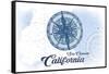 San Clemente, California - Compass - Blue - Coastal Icon-Lantern Press-Framed Stretched Canvas