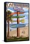 San Clemente, California - Destination Sign-Lantern Press-Framed Stretched Canvas