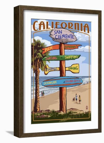 San Clemente, California - Destination Sign-Lantern Press-Framed Art Print