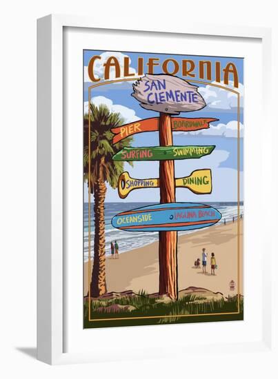 San Clemente, California - Destination Sign-Lantern Press-Framed Art Print