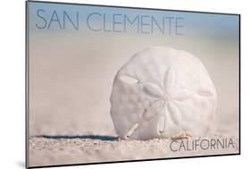 San Clemente, California - Sand Dollar and Beach-Lantern Press-Mounted Art Print